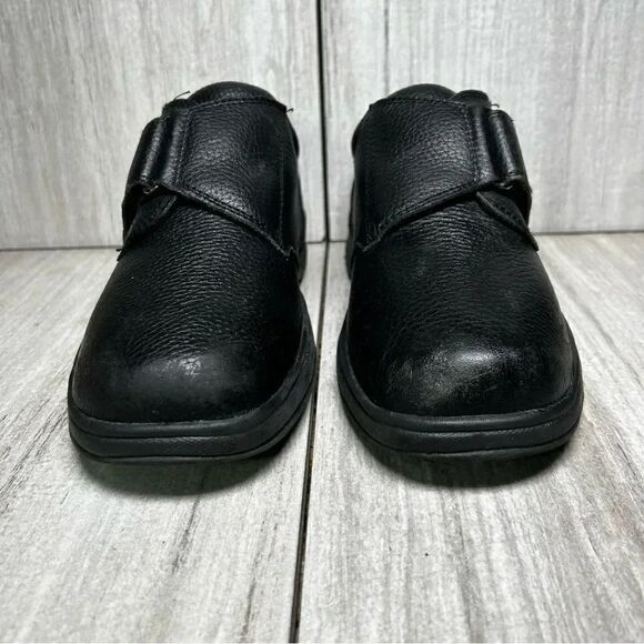 OrthoFeet Broadway 510 Velcro Hook And Look Black Leather Shoes Mens Size 8 - Picture 7 of 10